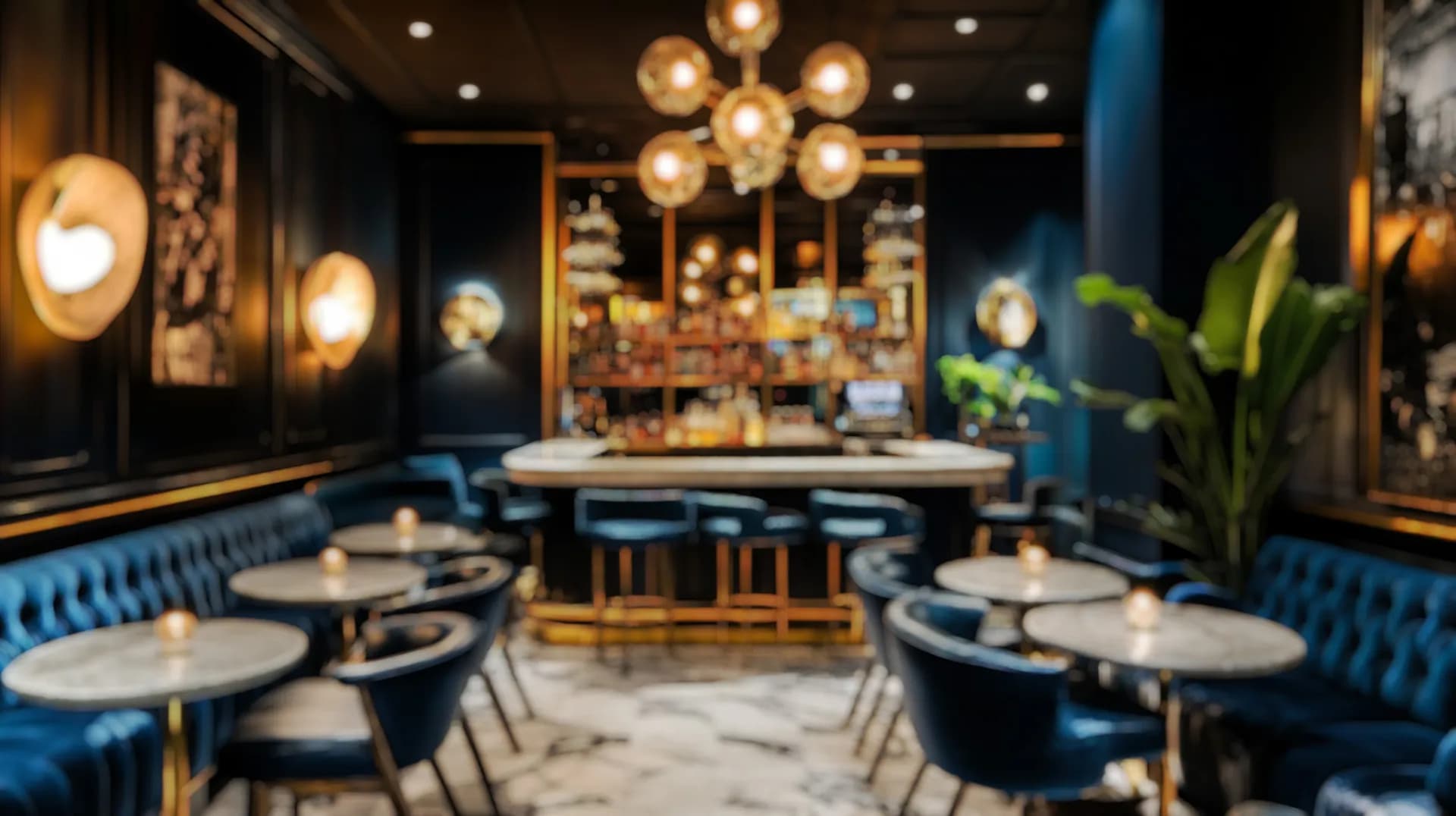 Premium cigar lounge bar interior